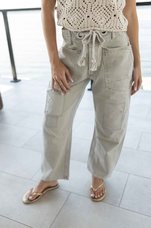 Moxie Low Slung Pull On Barrel Jean - Jetty