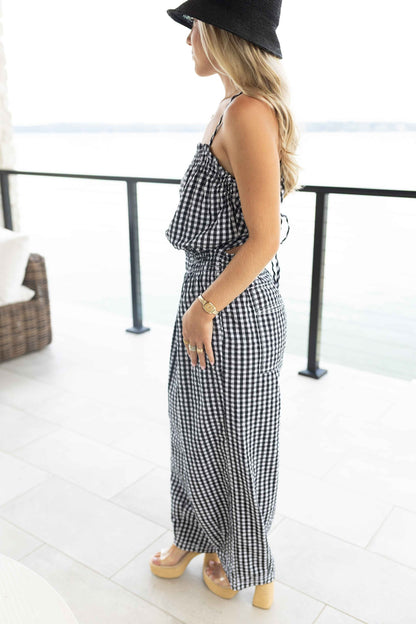 Retro Heatwave Gingham One-Piece - Black Combo