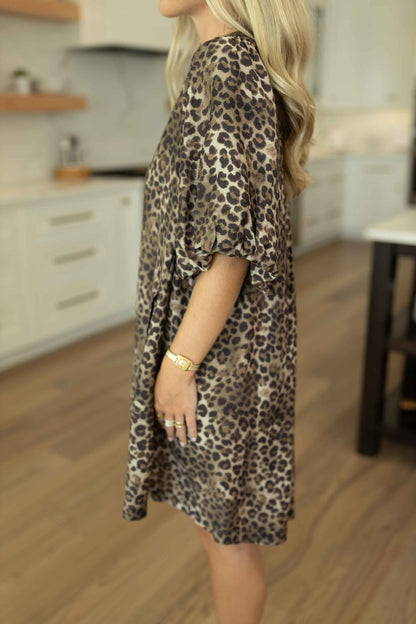 Leopard Dress - Olive