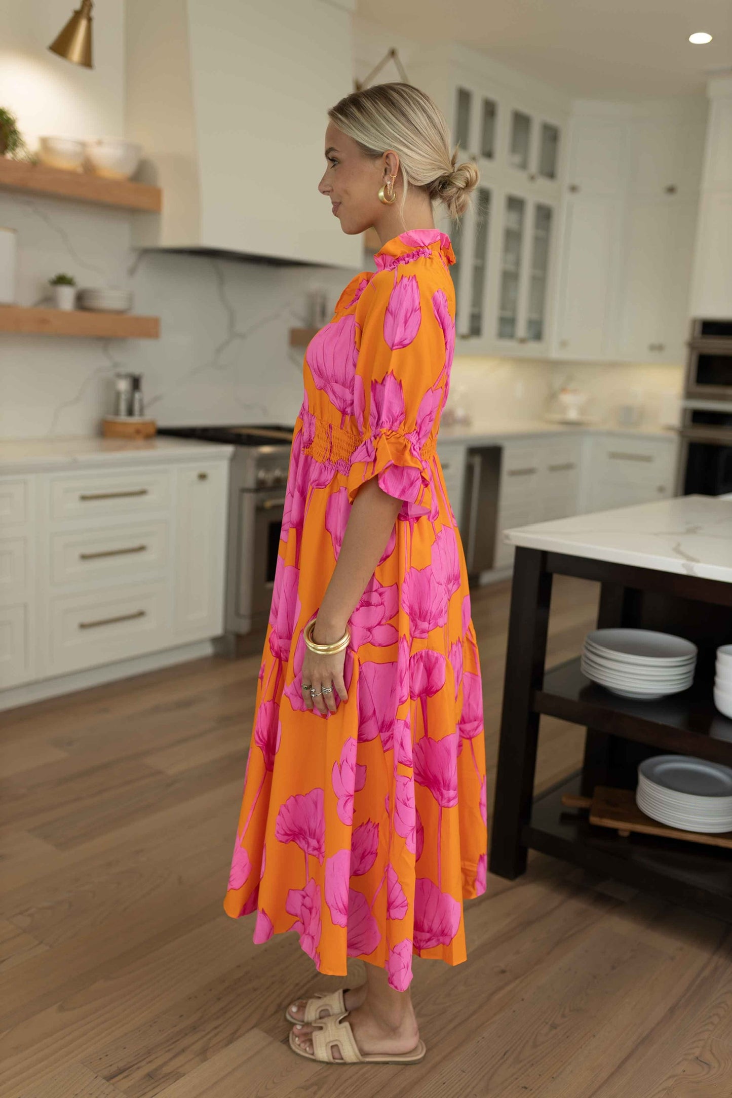 Angela Dress - Pink/Orange
