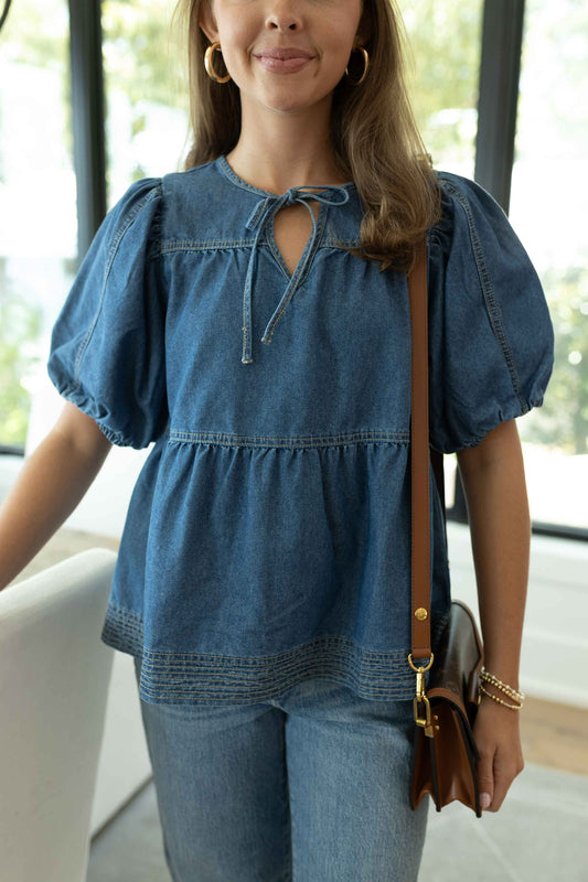 Anya Soft Washed Denim Top