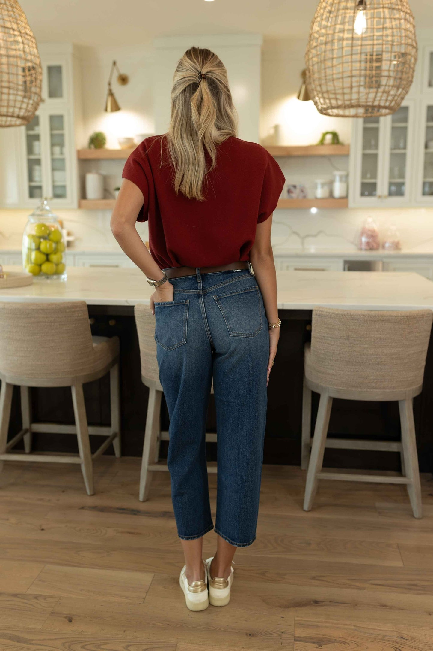 Margot Mock Neck Sweater - Merlot