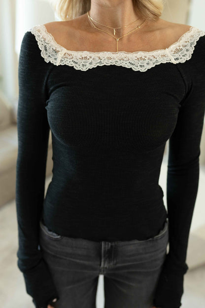 Oh My Darling Long Sleeve Tee - Black Combo