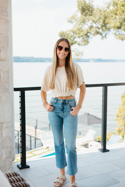 Janice Crop Top Knit - Ivory