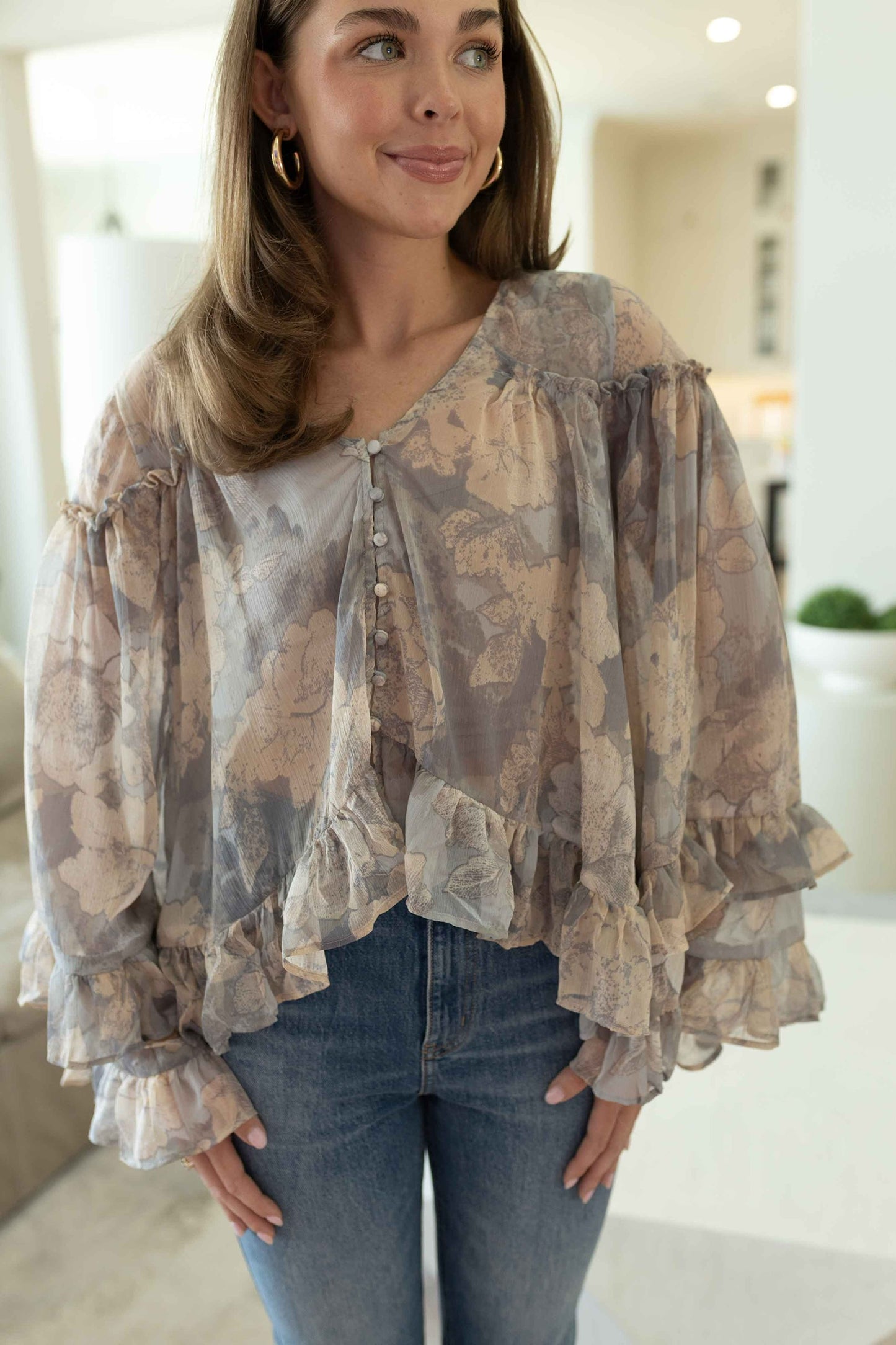 Day Dreaming Blouse - Stone Combo