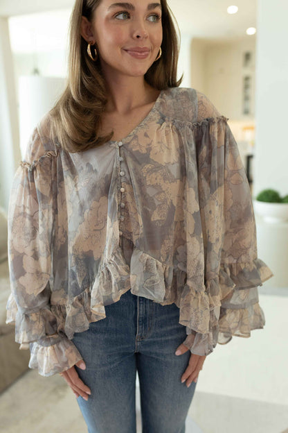 Day Dreaming Blouse - Stone Combo