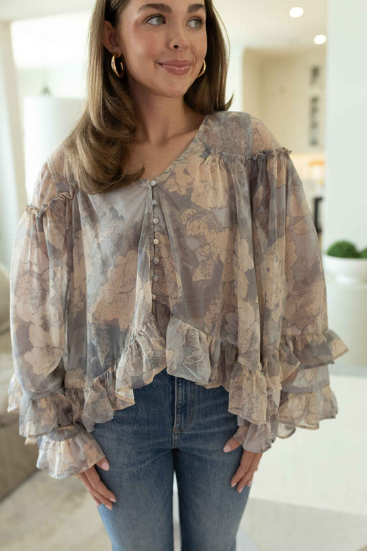 Day Dreaming Blouse - Stone Combo