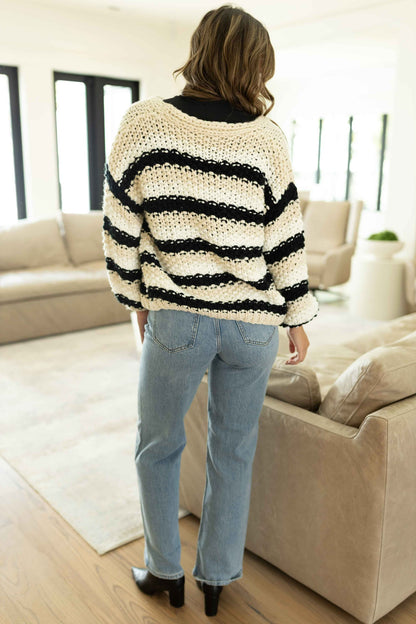 Vana Cardigan - Beige / Black
