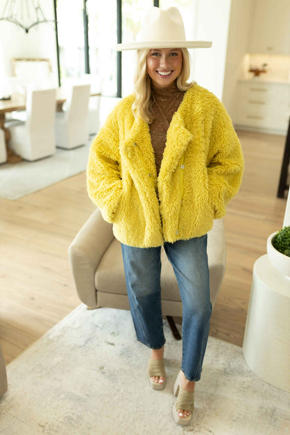 Shag Coat - Mustard