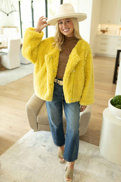 Shag Coat - Mustard