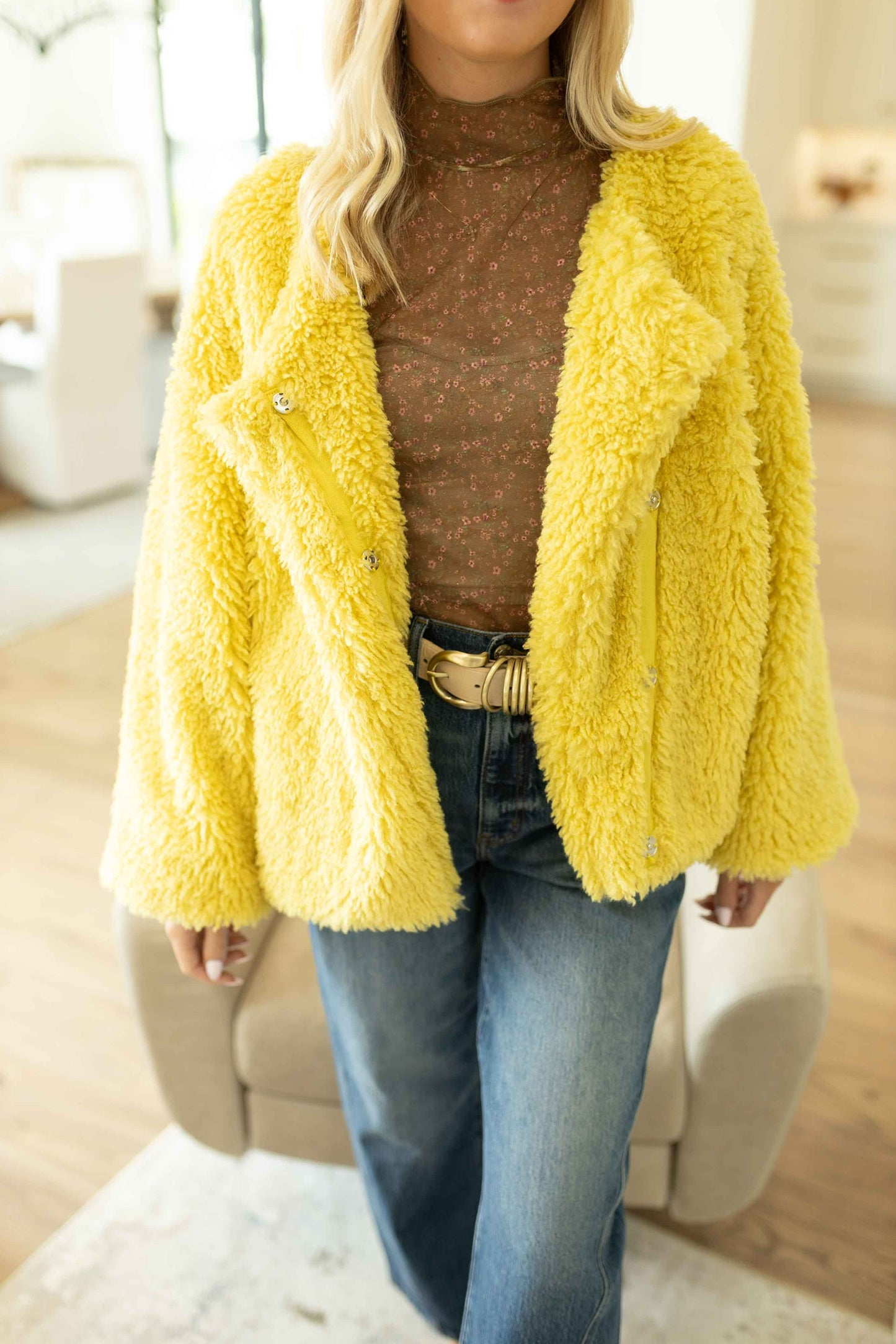 Shag Coat - Mustard