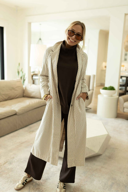 FP- Monique Denim Duster- Ivory Polka Dot