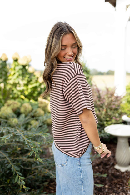 Blush Top - Pink/Brown