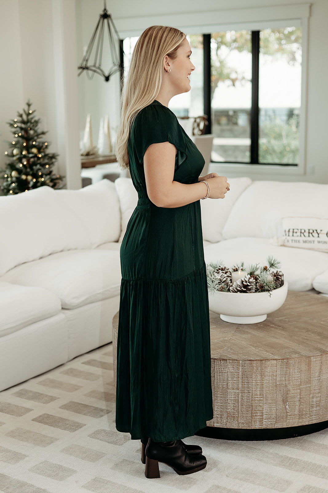 Esther Midi Dress - Deep Emerald