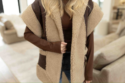 Ace Shearling Vest - Brown