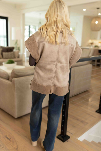 Ace Shearling Vest - Mushroom