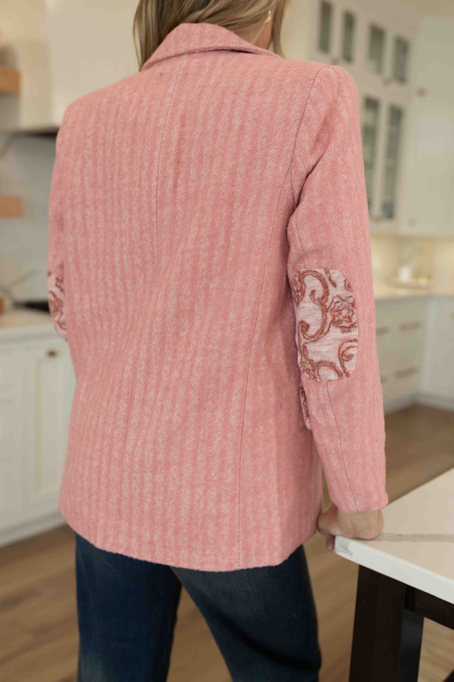 Heather Herringbone Jacket - Pink