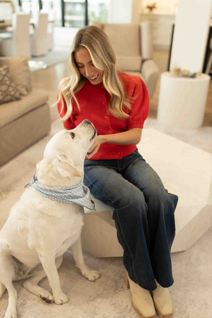 Tay Sweater Cardigan - Red