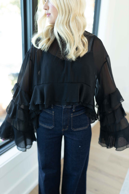 Kate Black Cape Top