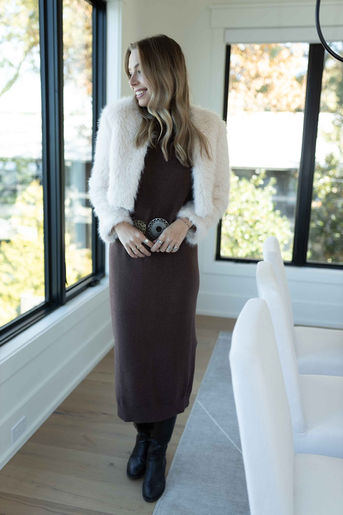 MM - Sleeveless Knit Dress - Chocolate Brown