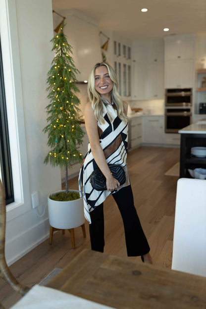 MM - Geometric Halter Top