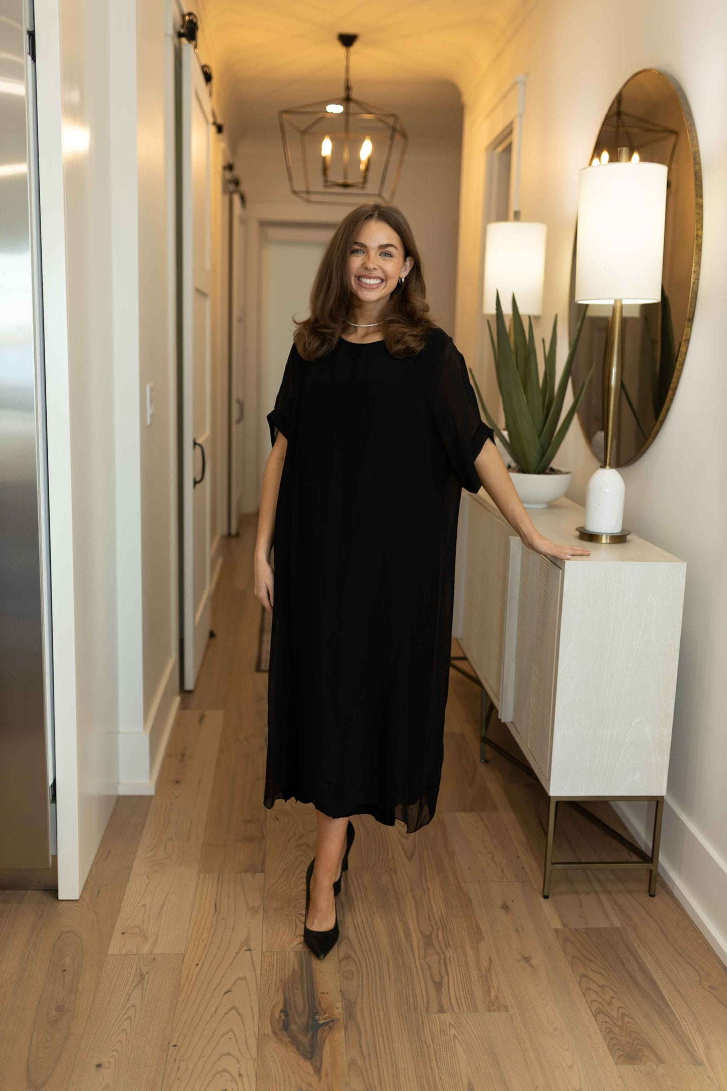 MM - Kaftan Silk Dress - Black