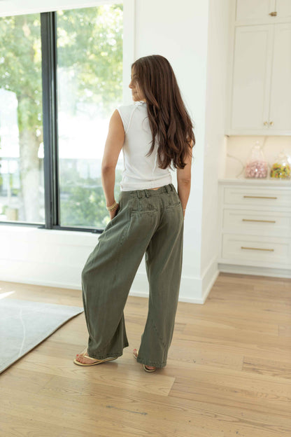 FP - Spotlight Washed Trouser - Dusty Olive