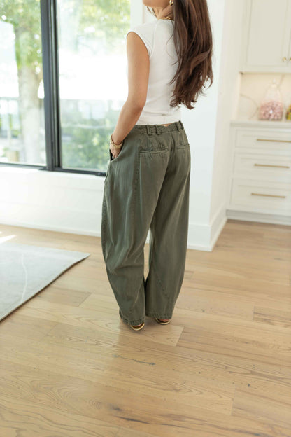 FP - Spotlight Washed Trouser - Dusty Olive