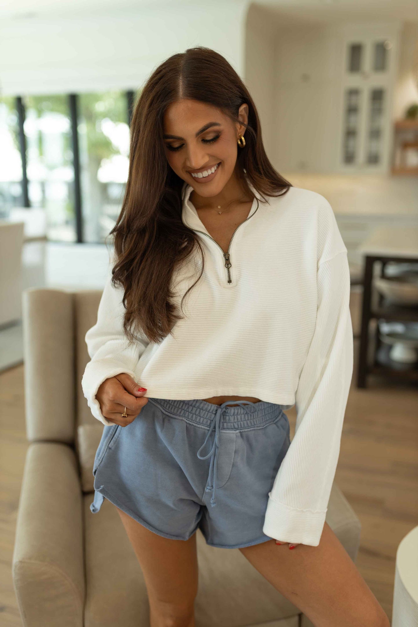 FP - Celeste Quarterzip - Clean Ivory