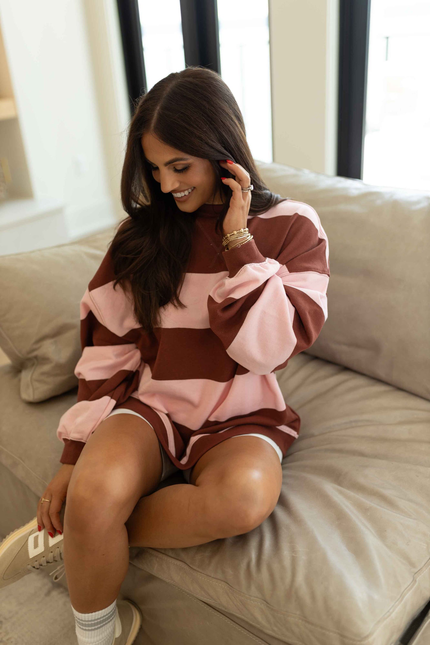 FP - Classic Stripe Crew Wide - Pink combo