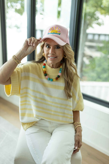 Honeydew Yellow Stripe Top