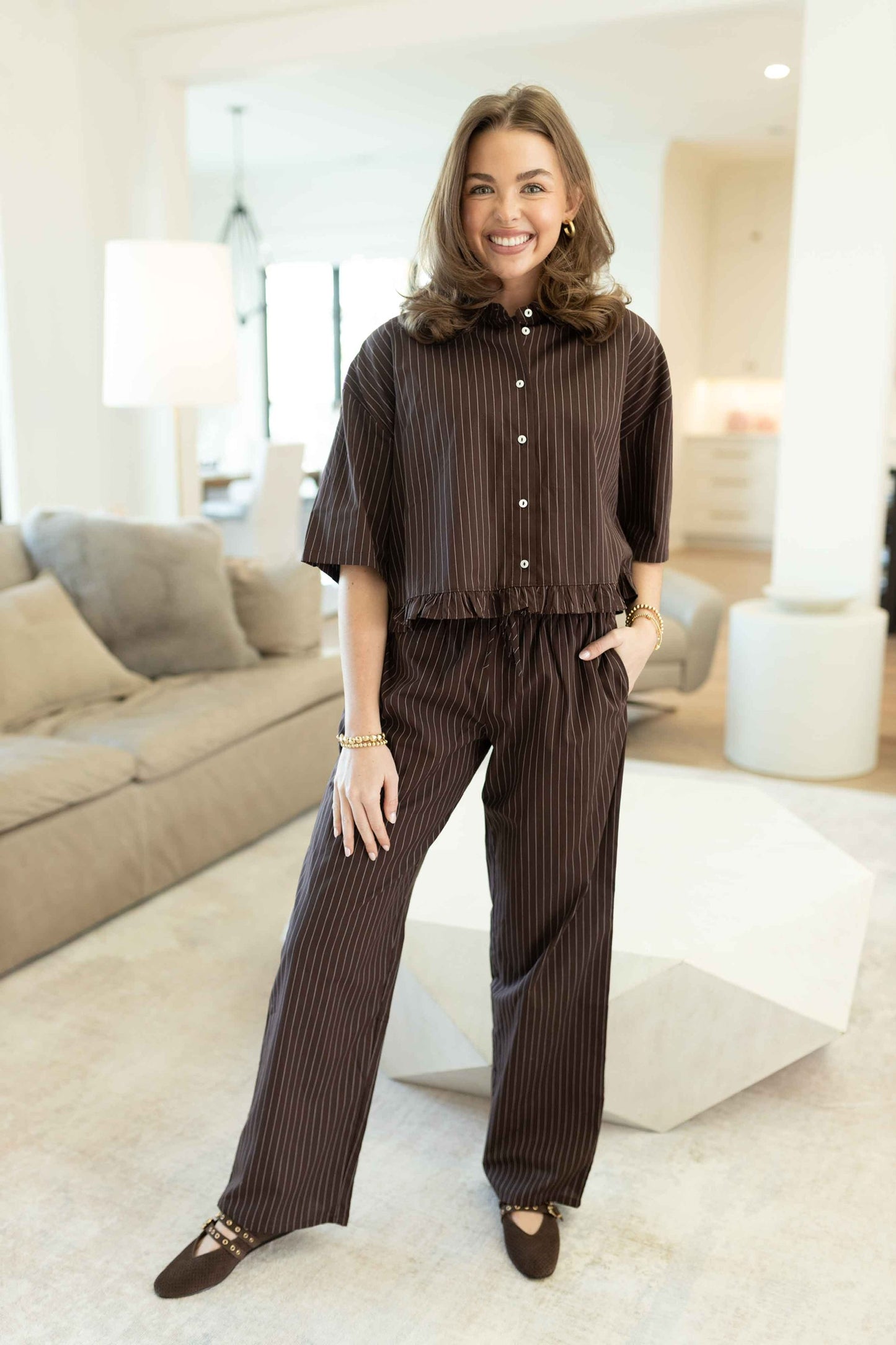 Ansley Set - Chocolate Stripe