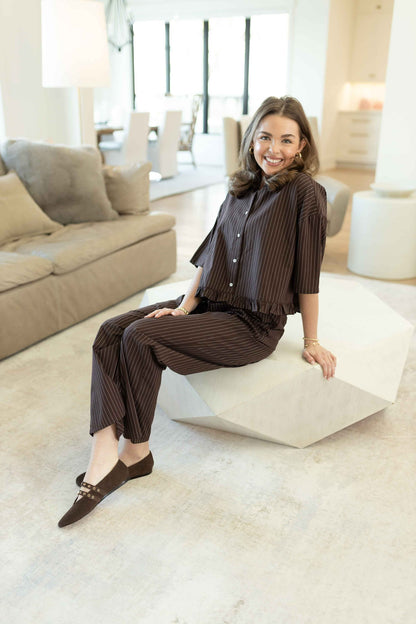 Ansley Set - Chocolate Stripe