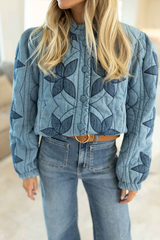 Quinn Quilted Jacket - Indigo Combo