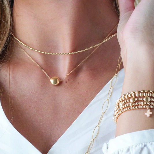 15" CHOKER CLASSIC GOLD 2MM BEAD