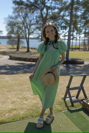 Greta Dress - Apple Green