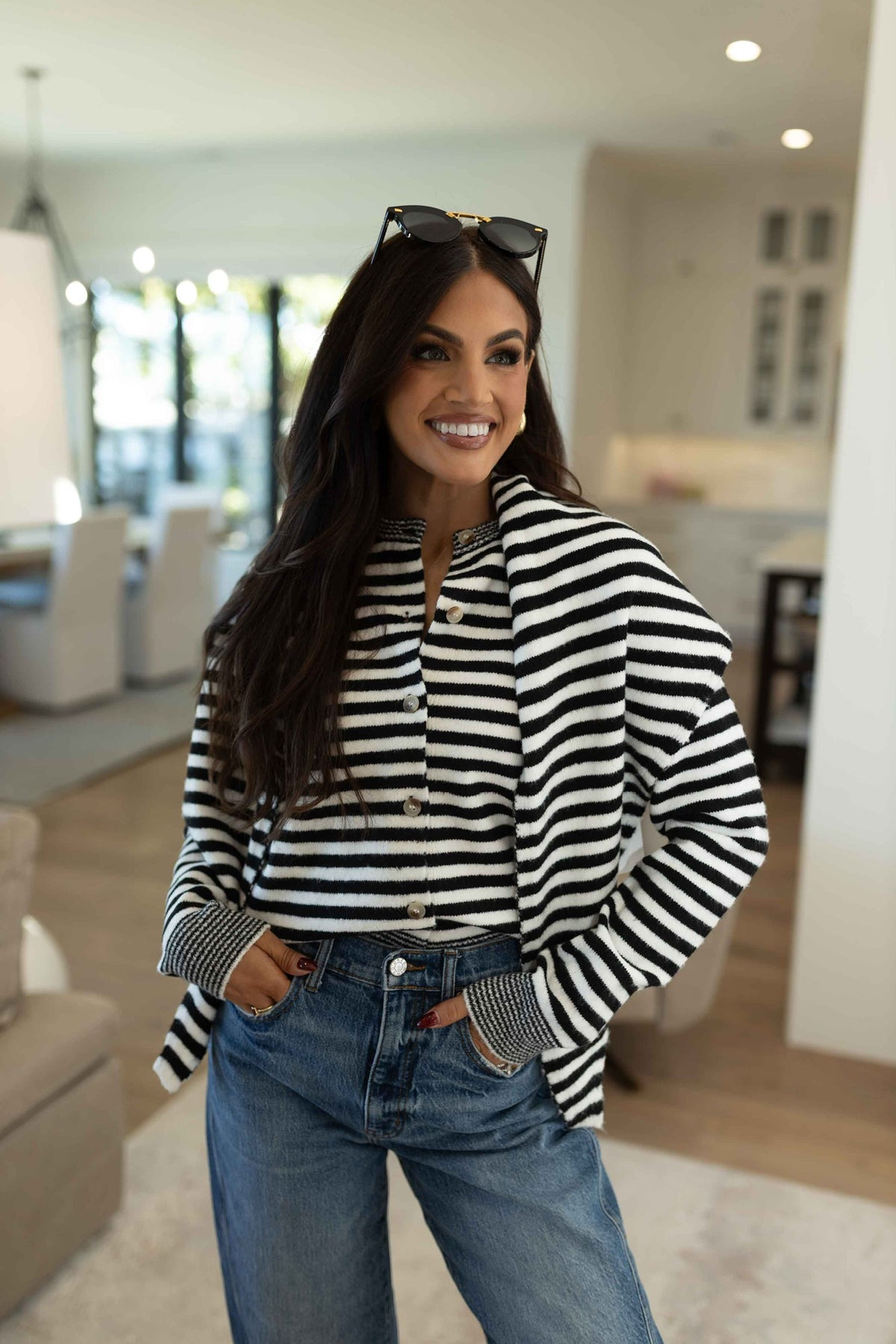 Nella Striped Scarf Sweater
