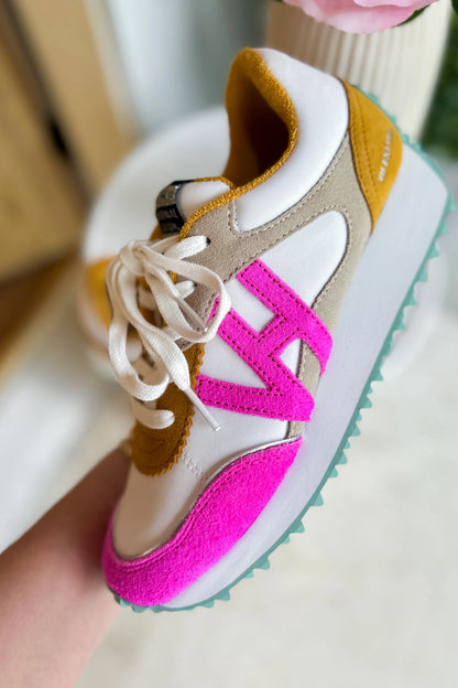 Vintage Havana - Cosmic 9 Sneaker - Mustard/Neon Pink