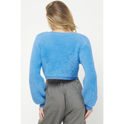 Cadence Cropped Fuzzy Cardigan