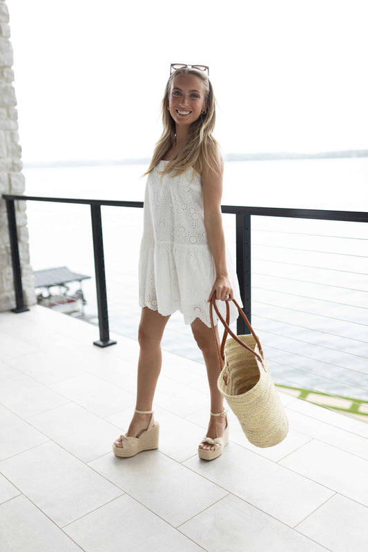 Tahlia Broidery Mini Dress - White