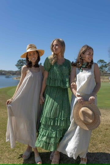 MM - Spaghetti Strap Gauze Dress - Beige