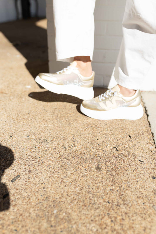 Wonders Platform Sneaker - Gold/Platinum