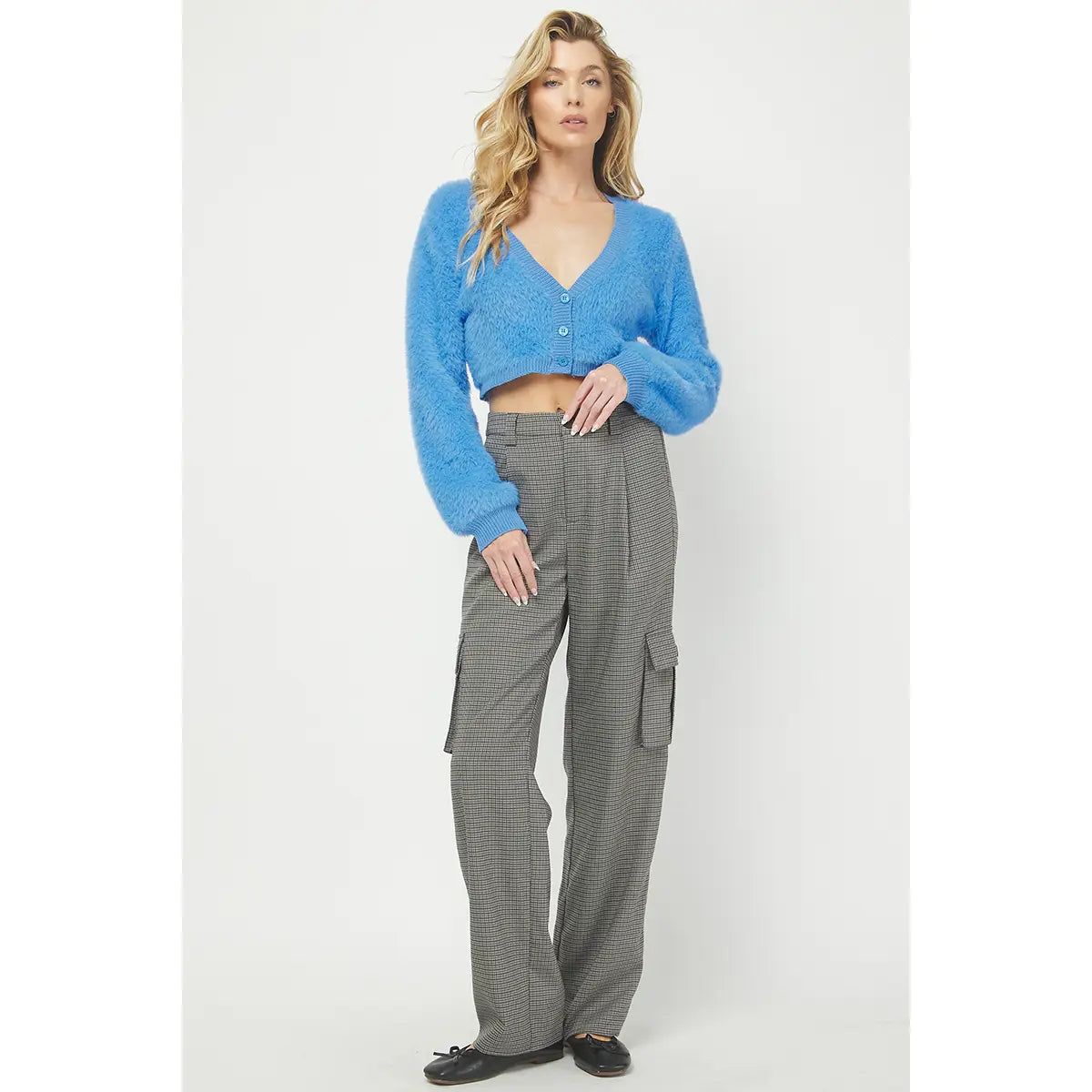 Cadence Cropped Fuzzy Cardigan