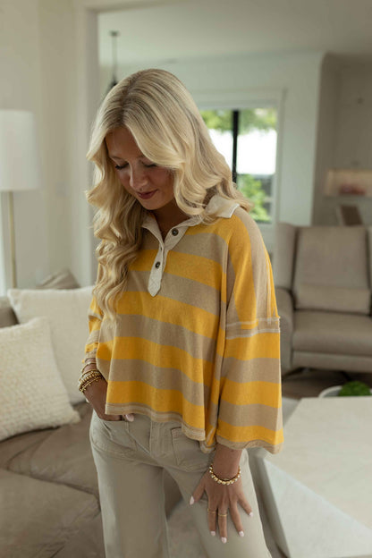 FP - Auggie Tee - Oat Latte/Yellow Finch