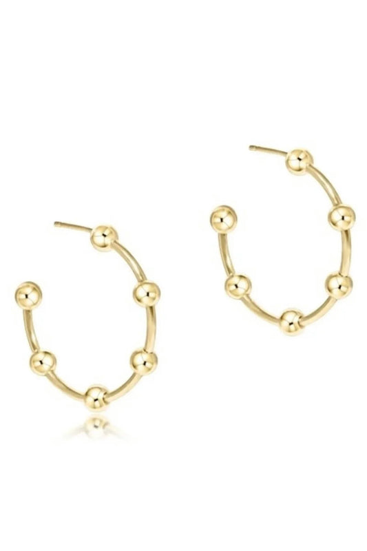 ENEWTON - Beaded Simplicity 1" Post Hoop - 4mm Gold