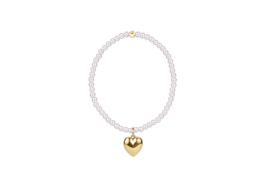 ENEWTON - Classic Pearl 3mm Bracelet - Love Plush Gold Charm&nbsp;