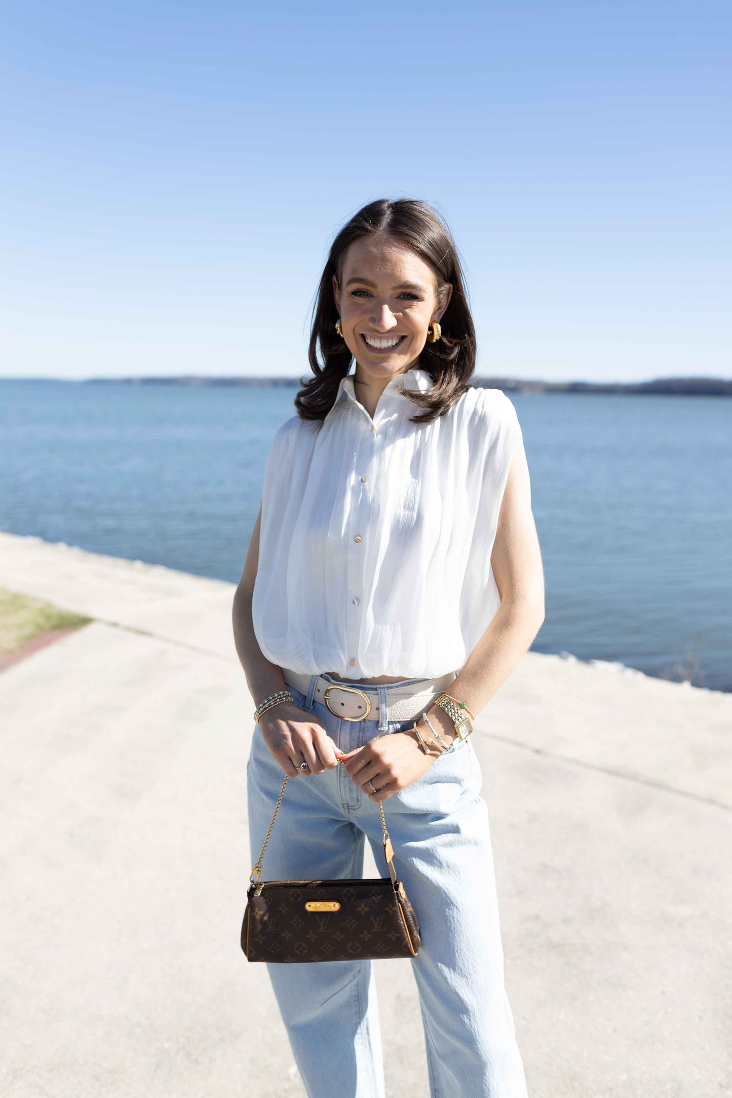Rae White Shimmer Top