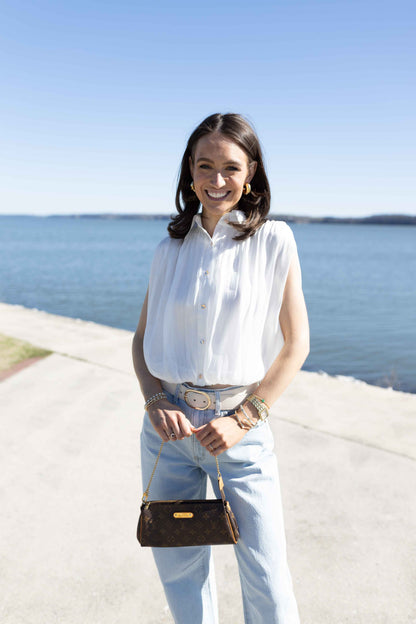 Rae White Shimmer Top