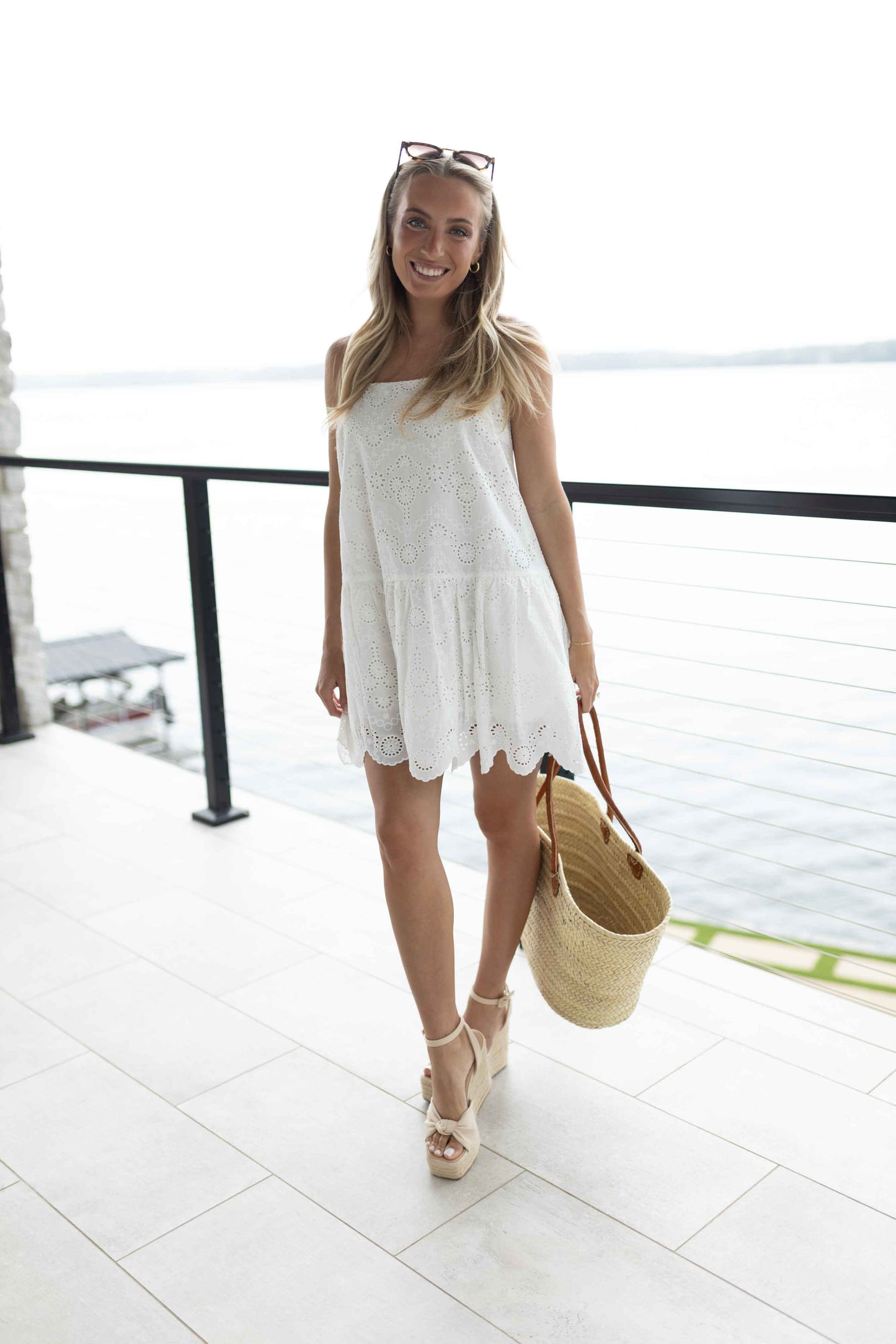 Tahlia Broidery Mini Dress - White