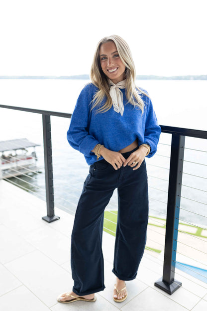 Navy Barrel Jeans